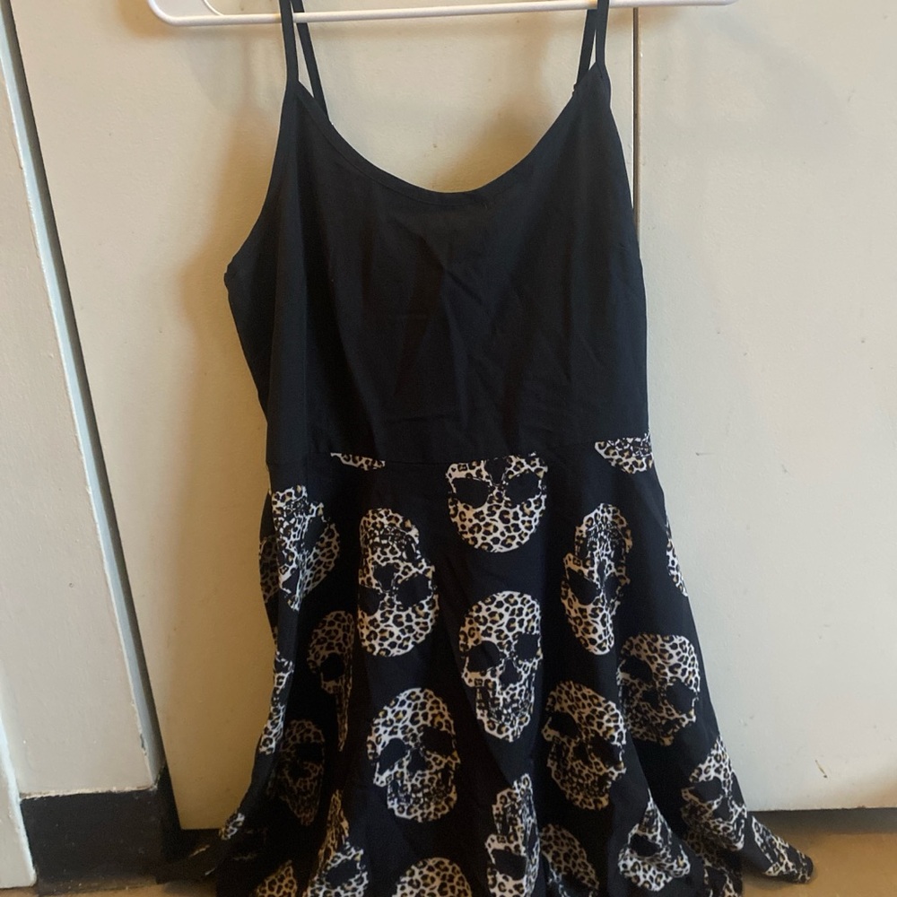 Romwe Goth Skulls Cheetah Print Dress